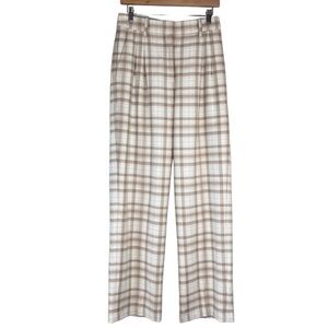 Aritzia Wilfred The Effortless Plaid Preppy Academia Sz 6 Wool Blend Trousers